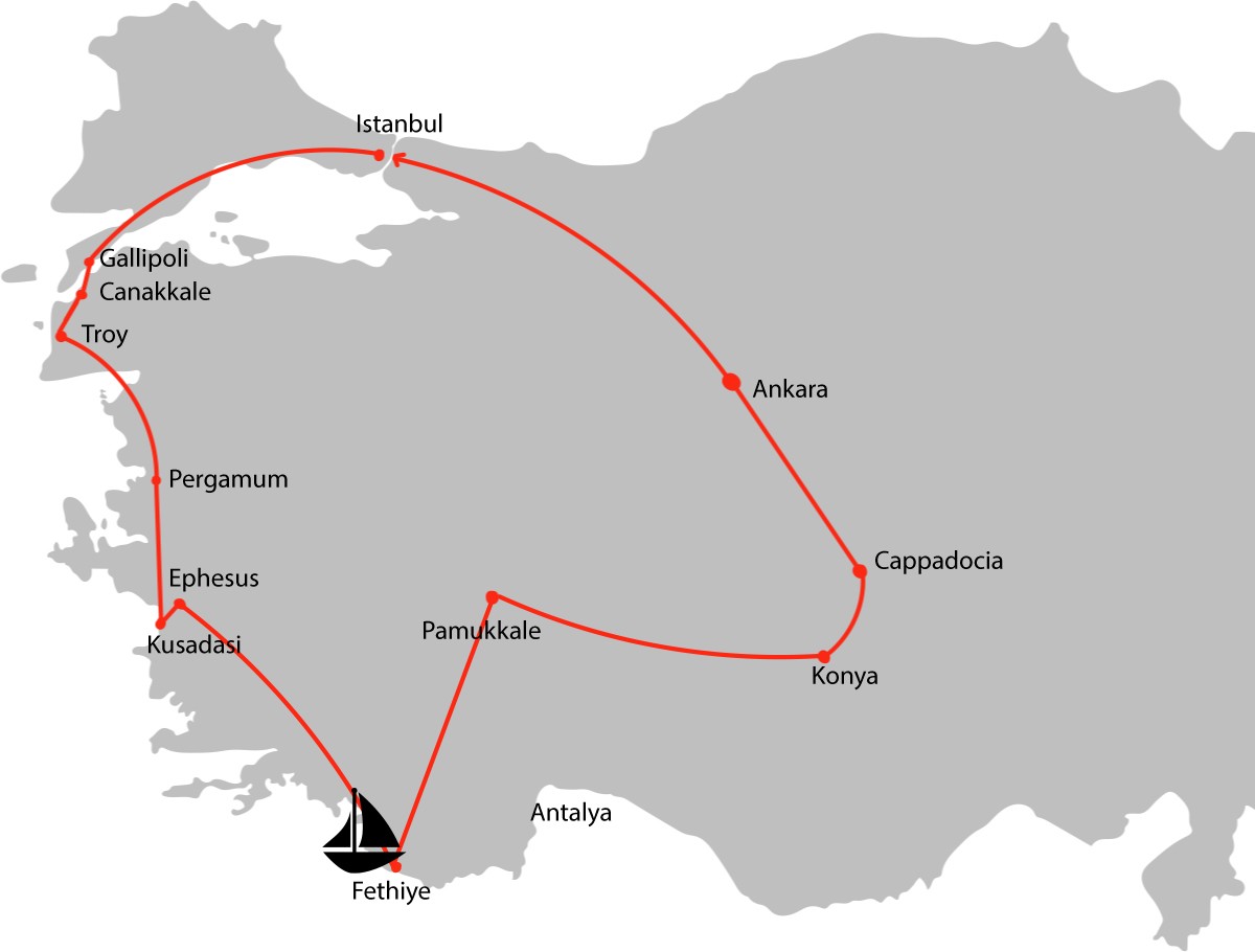 Wonders of Turkey With Gulet Tour